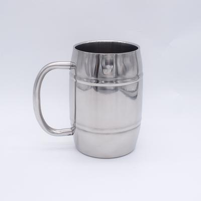 Stainless Steel Beer Cup Double-layer Heat-insulated Coffee Cup with Handle Large Capacity Mug Big Belly Cup Drum Water Cup Wine Cup