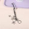 Y2K Trendy Starfish Five-Pointed Star Lanyard Keychain Retro Braided Rope Keyring Bag Pendant Key Hanging Decoration Gifts
