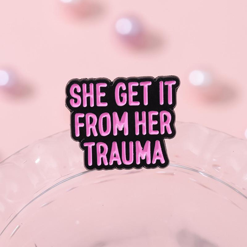 Creative European Style Colorful Letter Brooch Unique Minimalist Metal Badge Accessory