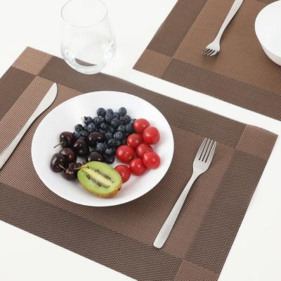 2/4/6ks Obdélníkové prostírání Restaurace Omyvatelné PVC Odolné výpletové rohože Jídelní stůl Rám Teslin Disk Mísa Podložka Protiskluzová podložka