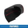 A ABSOPRO Car Gear Shift Knob Cover Auto Derailleur Lever Trim for Mazda CX-5 2017-2022 Faux Leather Black Red Stitching