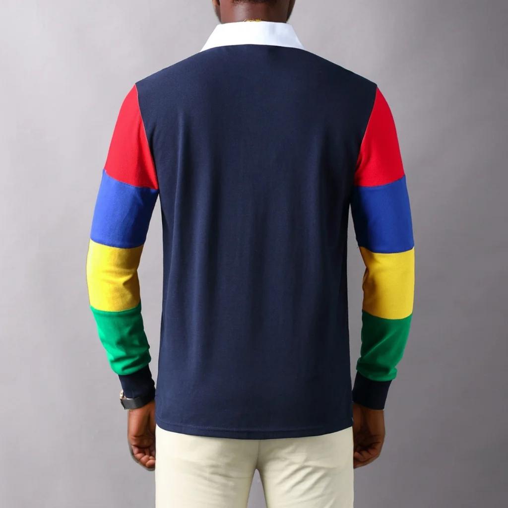 TrendHub Men's Polo Shirt USA Philadelphia Royal Short Casual Sport Party High-end Cotton Embroidery Luxury Contrast Color