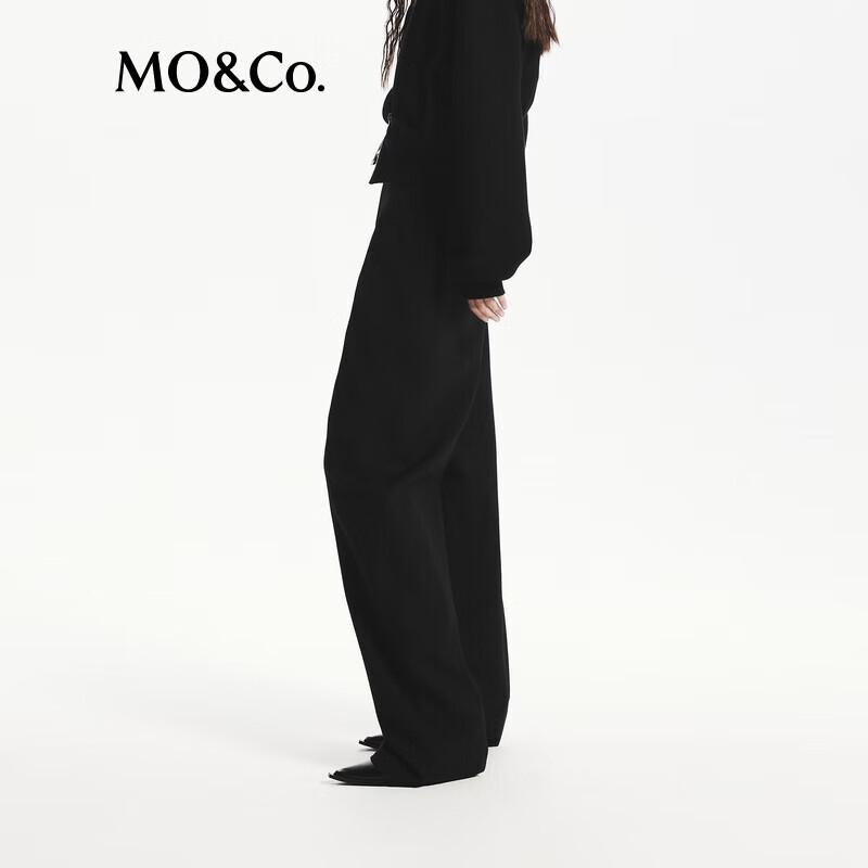 MO&Co. Merino Wool Blend High-Waist Straight Trousers