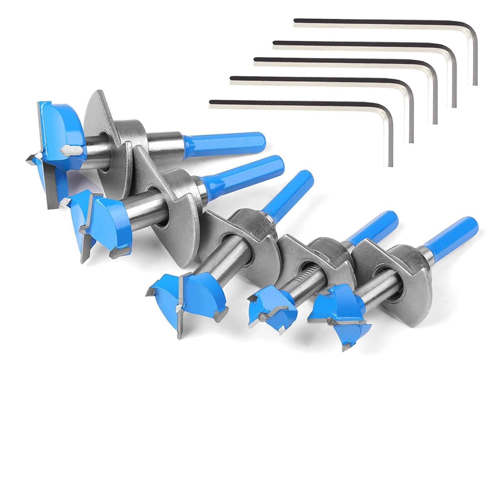 

YUENTOEN Woodworking Countersink Bit Hexagonal Shaft Drill Size Hole Diameter 15mm 20mm 25mm 30mm 35mm Bore Bit Set Adjustable Depth Woodworking Hole