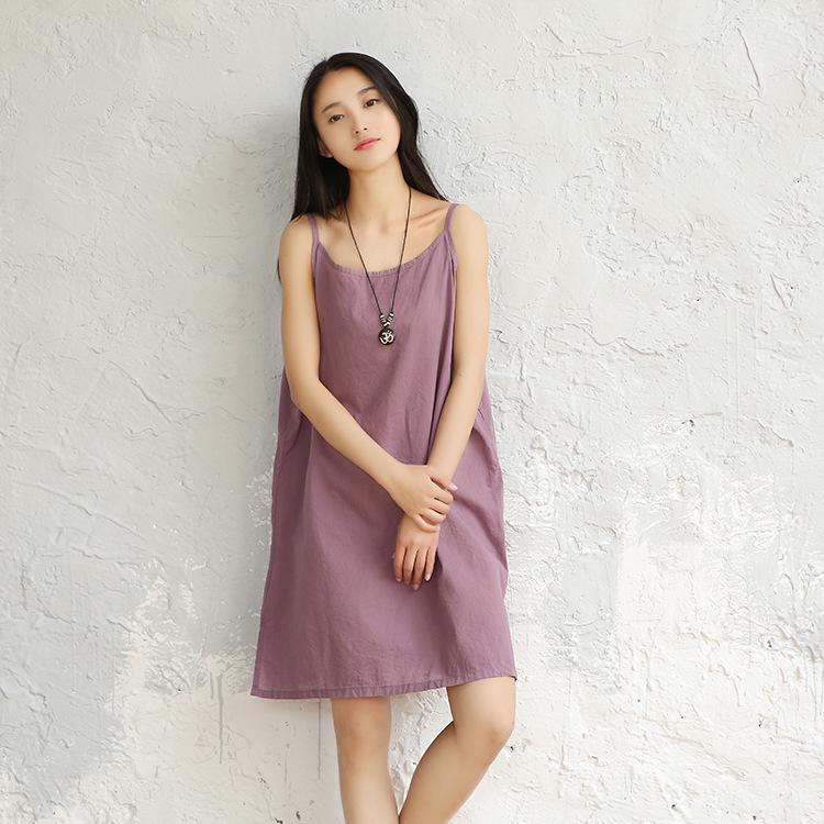 2025 Spring/Summer Women's Versatile Cotton Linen Mid-Length Vest Camisole