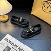 Girls' Leather Shoes 2025 Autumn New Children's Bright Leather Loafers Black Student Shoes Fashion One-pedal Single Shoes Trend