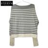 GALERIE VIE 23-02-24-02201TN 100% Wool Border Knit Tops F Gray X whiteUsed