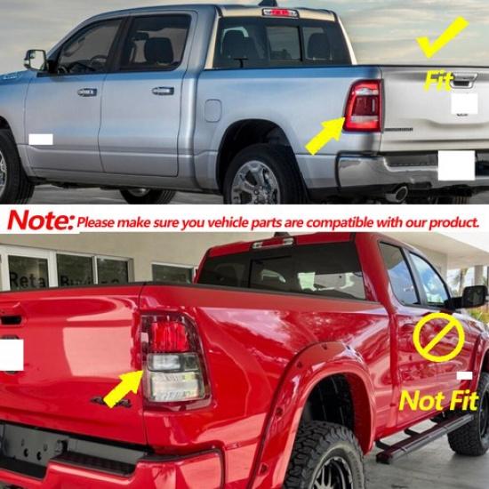 Rear Taillight Light Lamp Trim Decor Cover for Dodge Ram 1500 2018+ Carbon Fiber