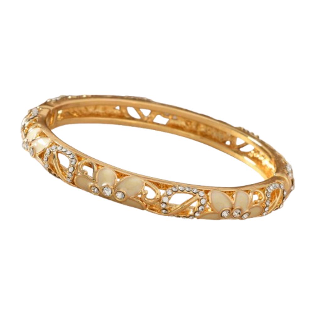 Traditional Hollow Out Flower Bangle Enamel Women's Hand Bracelet  Jewelry Gifts