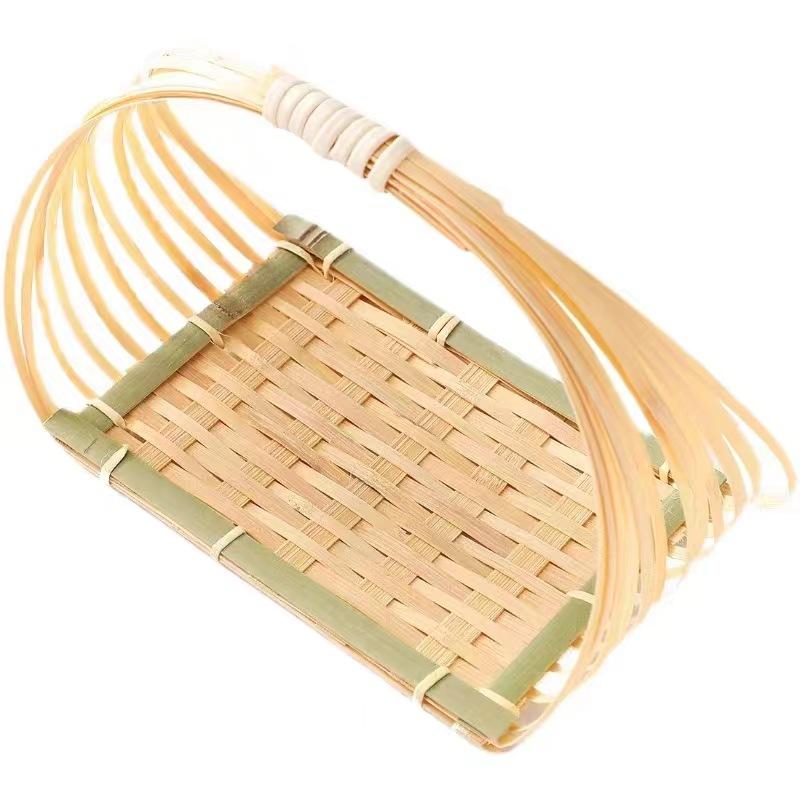 Fruit Basket Engagement Decoration Bamboo Woven Fruit Tray Hand-arranged Multilayer Storage Basket Pastry Creative Bamboo Basket