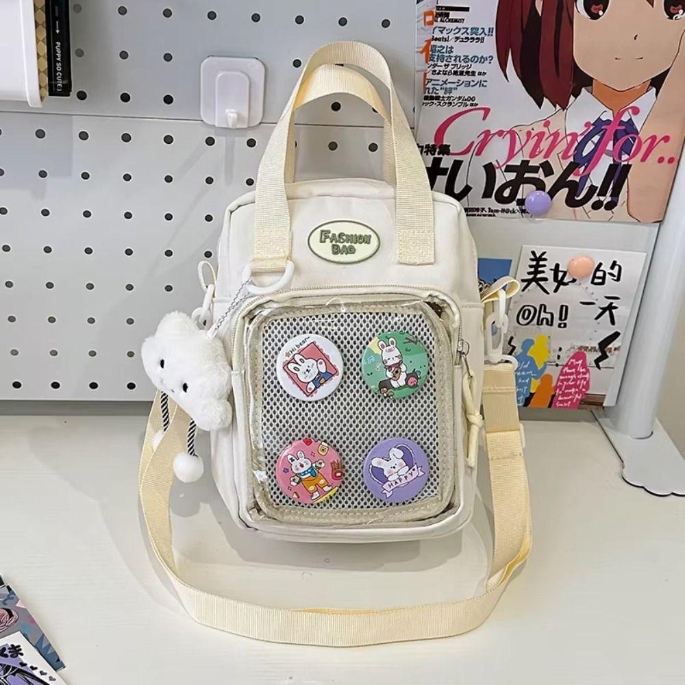 Small Back School Shoulder Bag Clear Pocket Kawaii Itabag Harajuku Crossbody Bag for Teenage Girls
