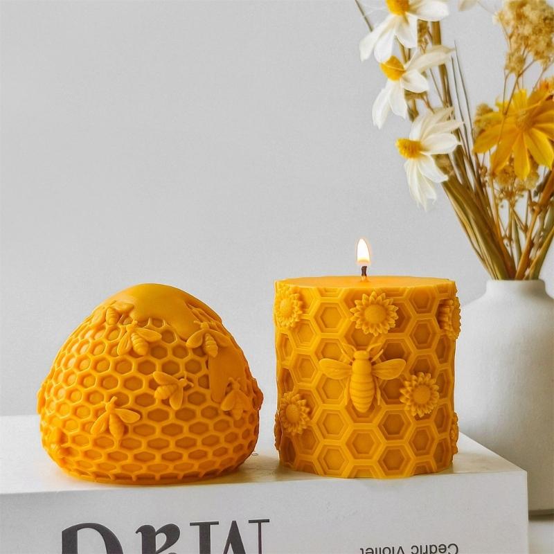 High Temperatures Resistant Silicone Candle Mould for Honeycombs Candle and Soap Making With Realistic Texture