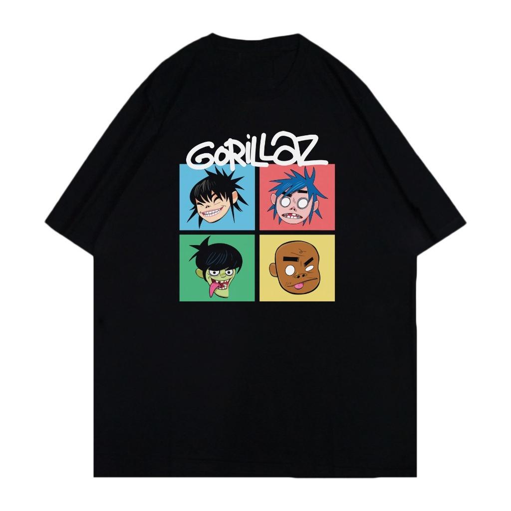Gorilaz Character Image Pattern Printed TShirt Casual Unisexs and Womens Universal Streetwear