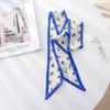 Summer French Retro Blue Tied Hair Small Floral Long Silk Scarf Headband Braided Hair Chiffon Thin Ribbon Scarf