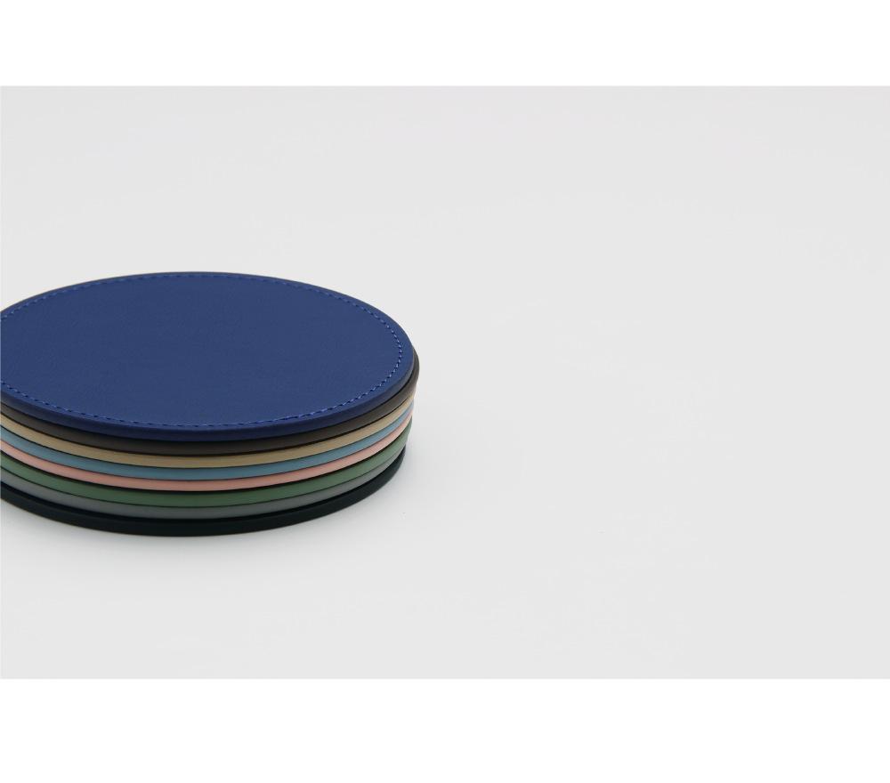 Leather Round Single-sided Waterproof Coasters, Heat-insulating Tea MATS and Anti-slip Bowl MATS