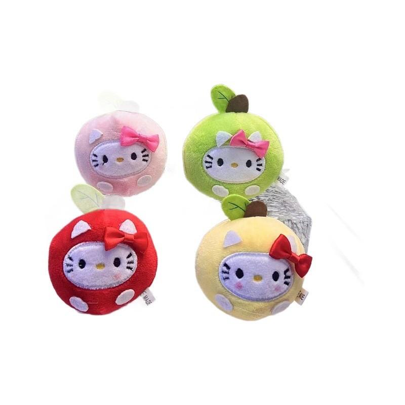 Adorable Apple Round Plush Doll Keychain Cute Stuffed Accessory Toy