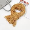 Women Scarf Solid Color Pleated Design Versatile Long Scarf Retro Style Versatile Comfortable Cotton