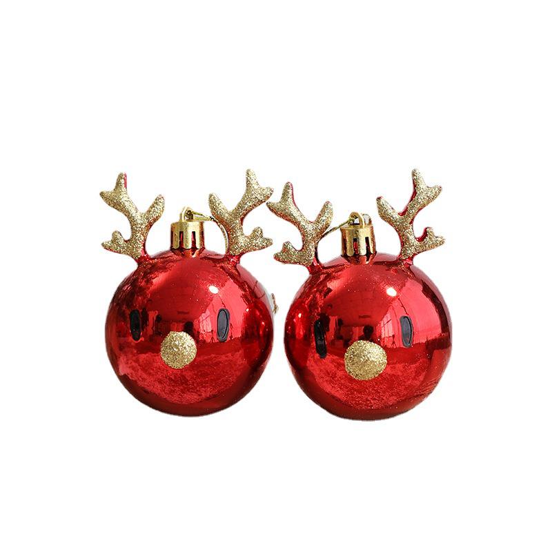 Gangheng Christmas Reindeer and Tree Ornaments - Plastic Hanging Decorations and Balls