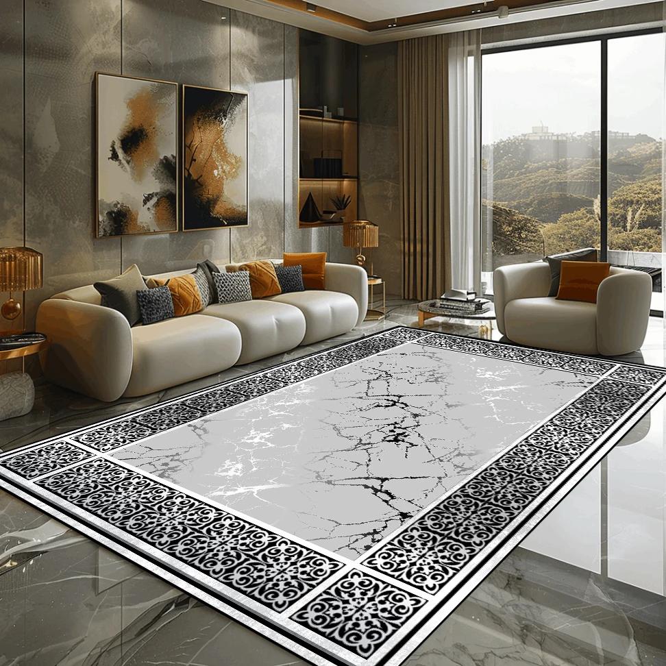 Złoty Marmur Dywan Luksusowa Dekoracja Sypialni Dywany Wielkopowierzchniowe Dywaniki Boczne do Sofy do Salonu Miękka Antypoślizgowa Mata Podłogowa do Salonu