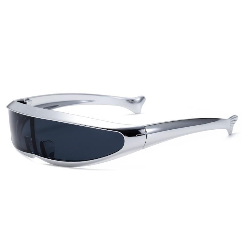 Bai Fen Bai Electronic 3C Men's Futuristic One-Piece Mirror Personalized Electroplated Sunglasses Wo 2024 Y2k Steampunk Goggles Rave Party Glasses Uv400