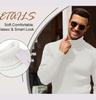 Men's Autumn/Winter Vertical Stripe High Neck Sweater - Slim Fit Warm Pullover Knitwear
