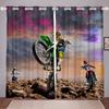 Curtain Motorcycle Series Kusa Style 3D Digital Printing High Density Shading