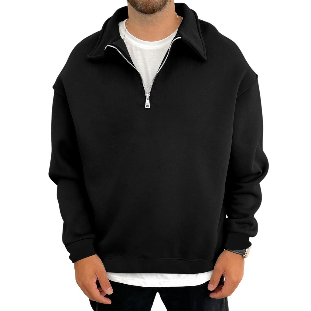 Men's Casual Loose-Fit Collared   Shirt With Long Sleeves