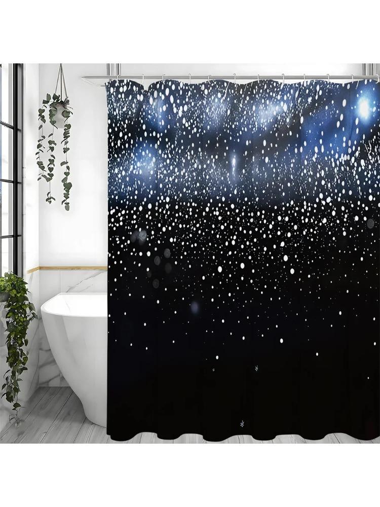 

Starry Black Gradient Shower Curtain, Bathroom Decorative Shower Curtain, Waterproof Shower Curtain With Hooks W60H190(CM)-1 Pcs