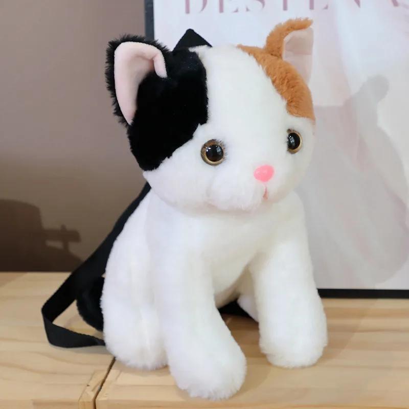 Super Cute Trendy And Fashionable Cat BackpackPlush Cat Backpack Pure Handmade Simulation Cat Shopping Bag For Birthday Gifts