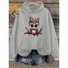 Women's Long-sleeved Sweatshirt Loose Casual Cartoon Owl Print Autumn and Winter Comfortable and Fashionable Sweatshirt