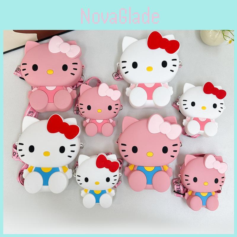 Hello Kitty Mini Silicone Coin Purse With Zipper For Kids And Girls