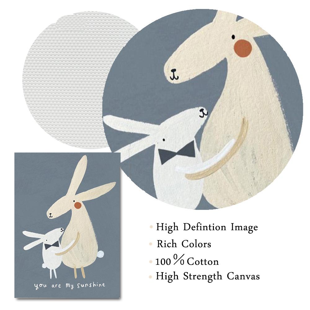 Cute Rabbit Bird Geese Leopard Mouse Nursery Wall Art Canvas Painting Nordic Poster And Print Wall Pictures Baby Kids Room Decor