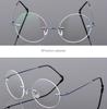 1.61 index Lenses No-Rim Circular Shortsighted Spectacles Rx Eyewear Anti-blue Light Myopia Glasses -0.5 -0.75 To -6