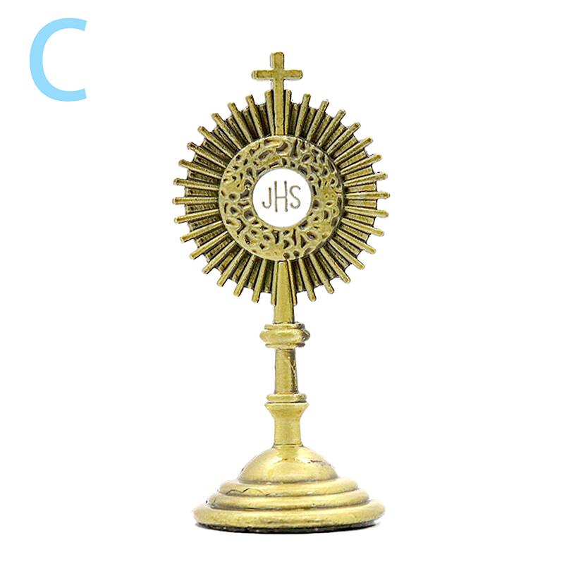 

1Pc Catholic Christian Cross Jesus Figurine Communion Prayer Statue For Home Table Decoration Cross Figurine Religion Gift C