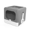 Portable Foldable Cat Litter Box Large   Enclosed Cat Potty Toilet Front Entry Top Exit with Lid Litter Scoop