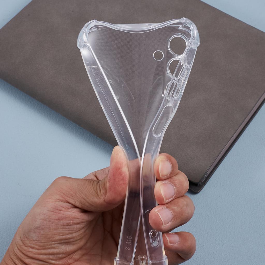 For Samsung Galaxy A15 4G Clear Case Four Corner Protection TPU Cover with Lanyard