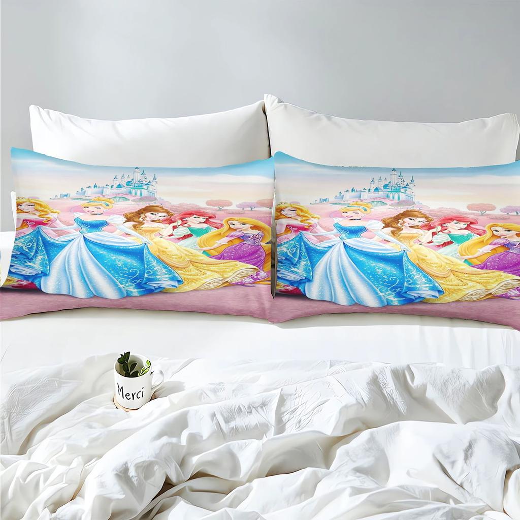 Princess Series 100% Polyester Duvet Cover Set Home Decor Bedding Comforter Sets 3D Children'S Bedding Set 3-Piece