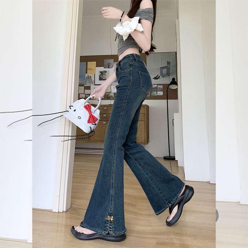 Plus Size High-Waisted Micro-Flare Skinny Jeans for Pear-Shaped Women 3XL