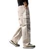 High-end American retro washed overalls men's autumn new loose straight paratrooper dirty dyed multi-pocket casual pants