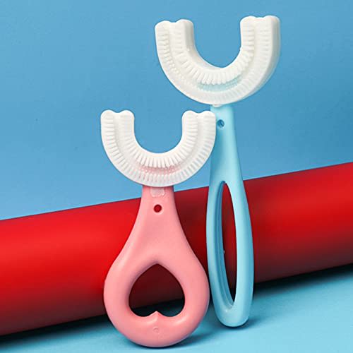 Two U-Shaped Manual Toddler Toothbrushes for Ages 2-12, with Soft Silica Gel Brush Heads for Teeth Protection and Oral Cleaning, Suitable for Kids (Ty