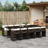 VidaXL Garden Dining Set and Cushions 11 Pcs Brown Rattan 3277880