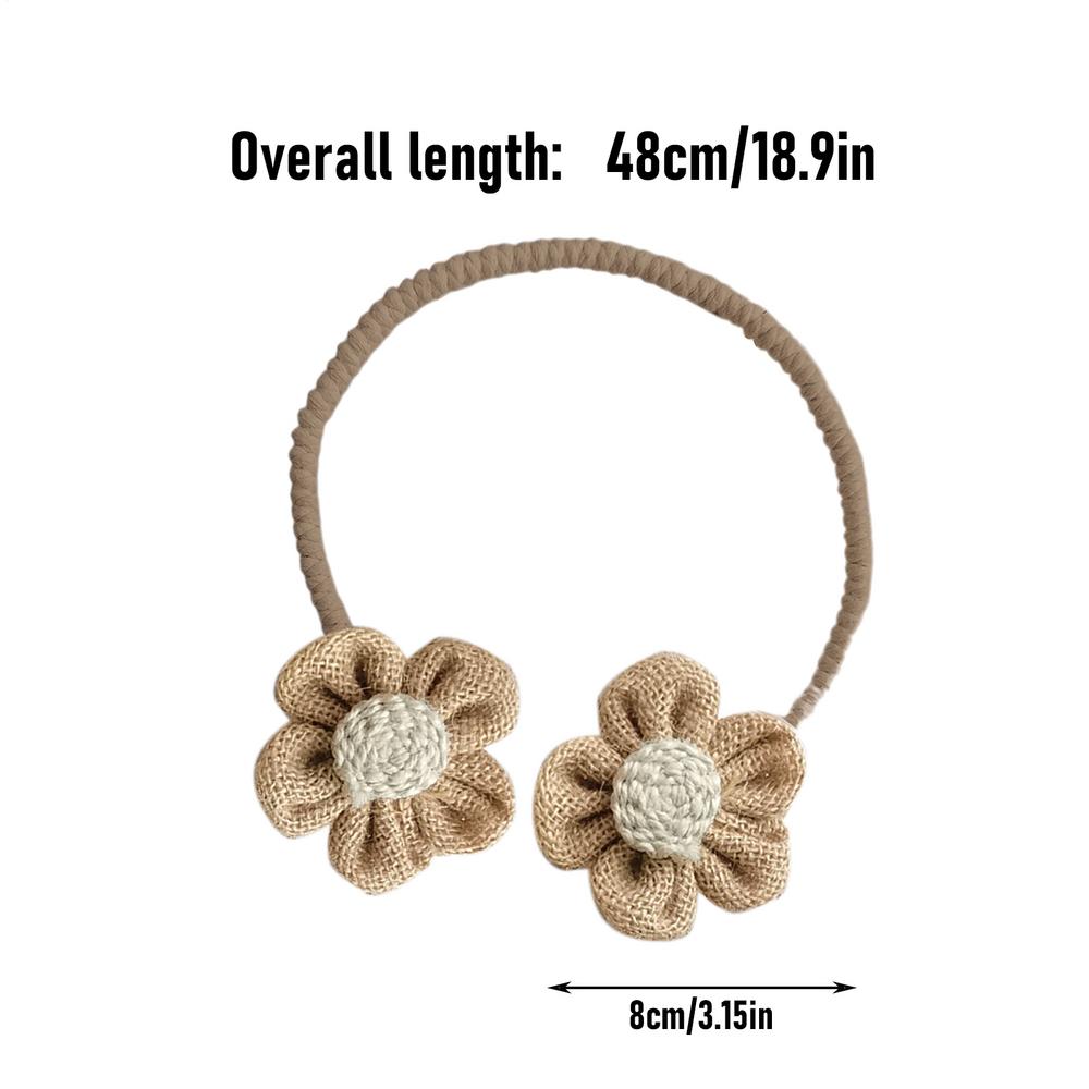 2 szt. Klamry do zasłon w kwiaty Dekoracyjne wiązania Sznur do wiązania Dekoracja pokoju dziecięcego Bez wiercenia Ozdobne wiązanie do zasłon