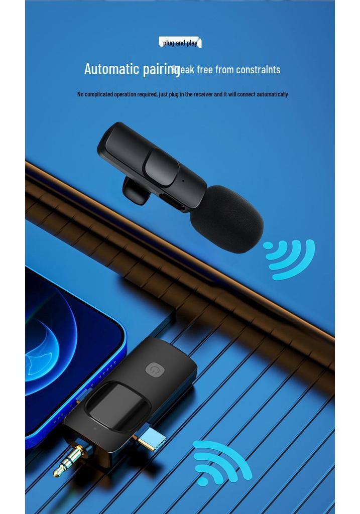 Wireless Lavalier Microphone: One-to-One/One-to-Two, Reverb & Monitoring, Noise Reduction for Live Streaming