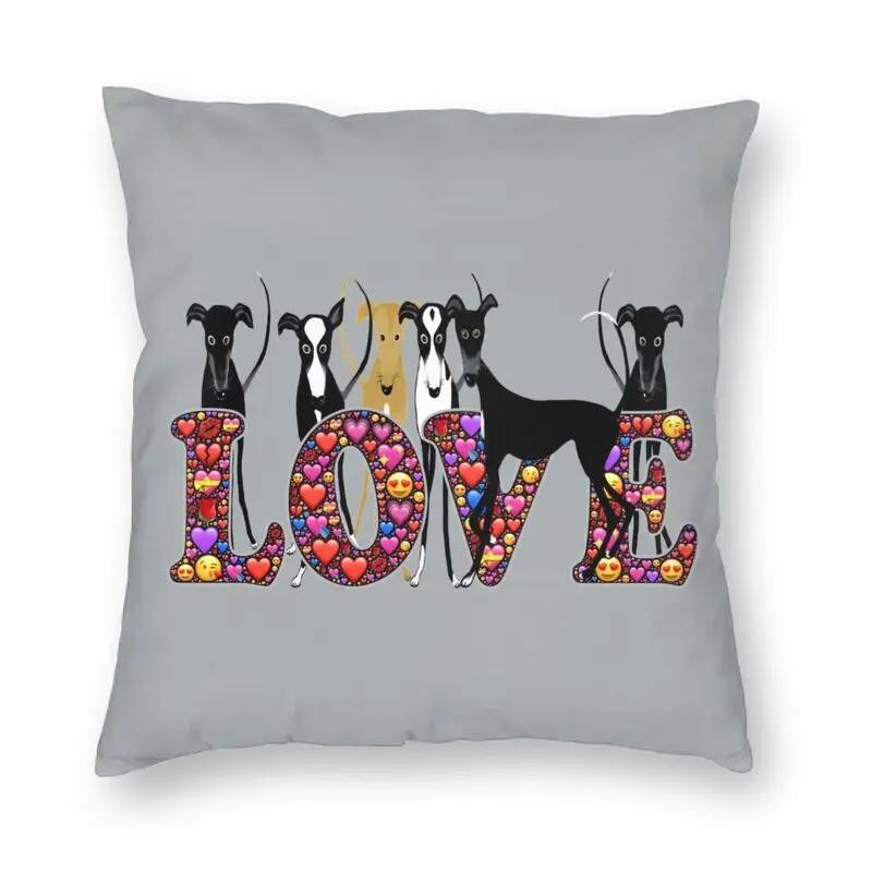 Cartoon Puppy Cushion Cover Sofa Home Decor Greyhound Square Pillow  Car    Moda