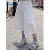 Women's Loose Fit White Casual Mid-Length Shorts Wide-Leg Daily Wear Pants
