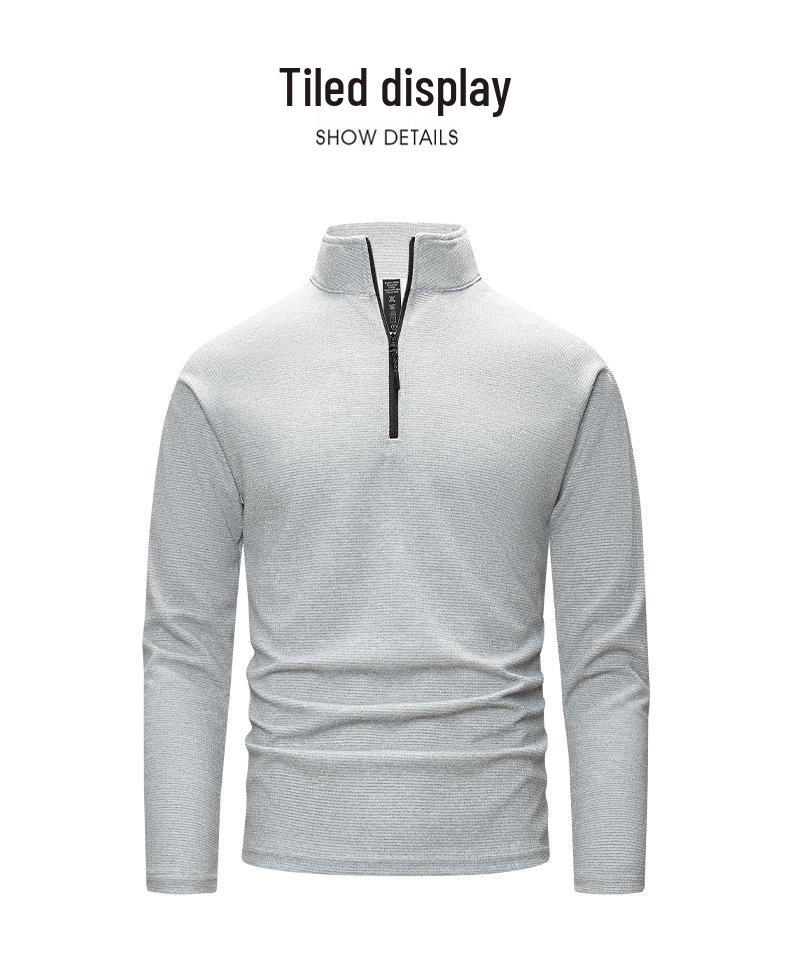 Men's Quick-Dry Elastic Long-Sleeve T-Shirt - Brushed Fleece Winter Hiking Base Layer