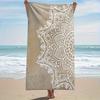 Boho Wit Mandala Wandkleed Platte Print Beige Zen Yoga Wanddecoratie voor Slaapkamer Meditatie Decor Etnisch Strandlaken Kunst