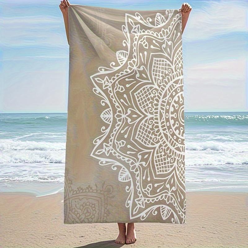 

Boho White Mandala Tapestry Flat Print Beige Zen Yoga Wall Hanging for Bedroom Meditation Decor Ethnic Beach Towel Art W30*H60(CM)