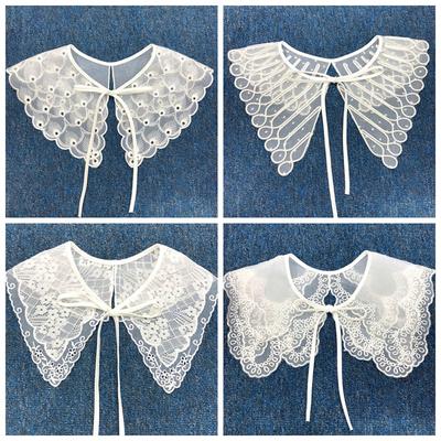 Cotton Lace Hollow Girl Shawl For Women Apparel Sewing Lace Neckline Clothing Decoration Fake Collar