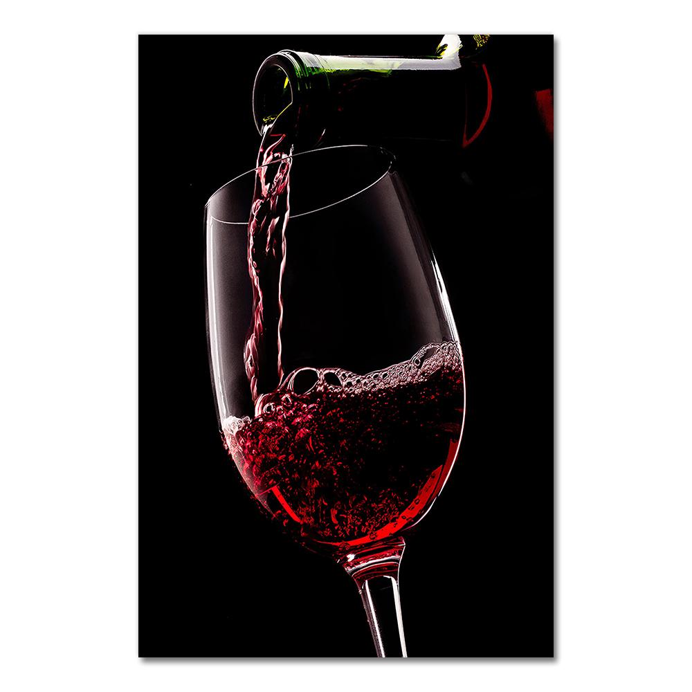 Red Wine Glass Oil Painting Prints Poster Modern Canvas Art Bar Restaurant Kitchen Wall Decoration Dinning Living Room Decor